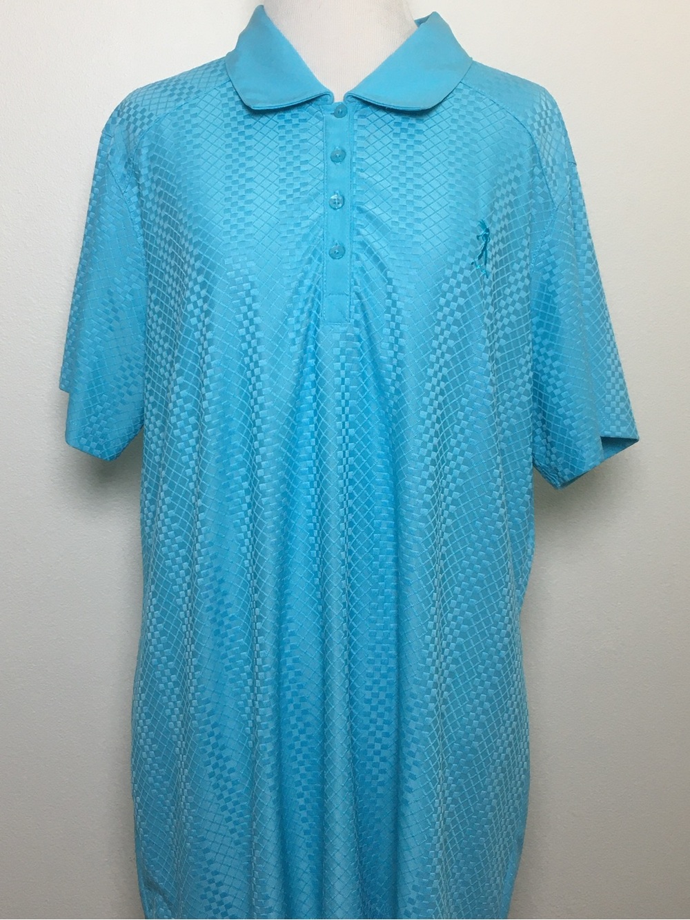 Short Sleeve Polo Shirt in Aqua Blue